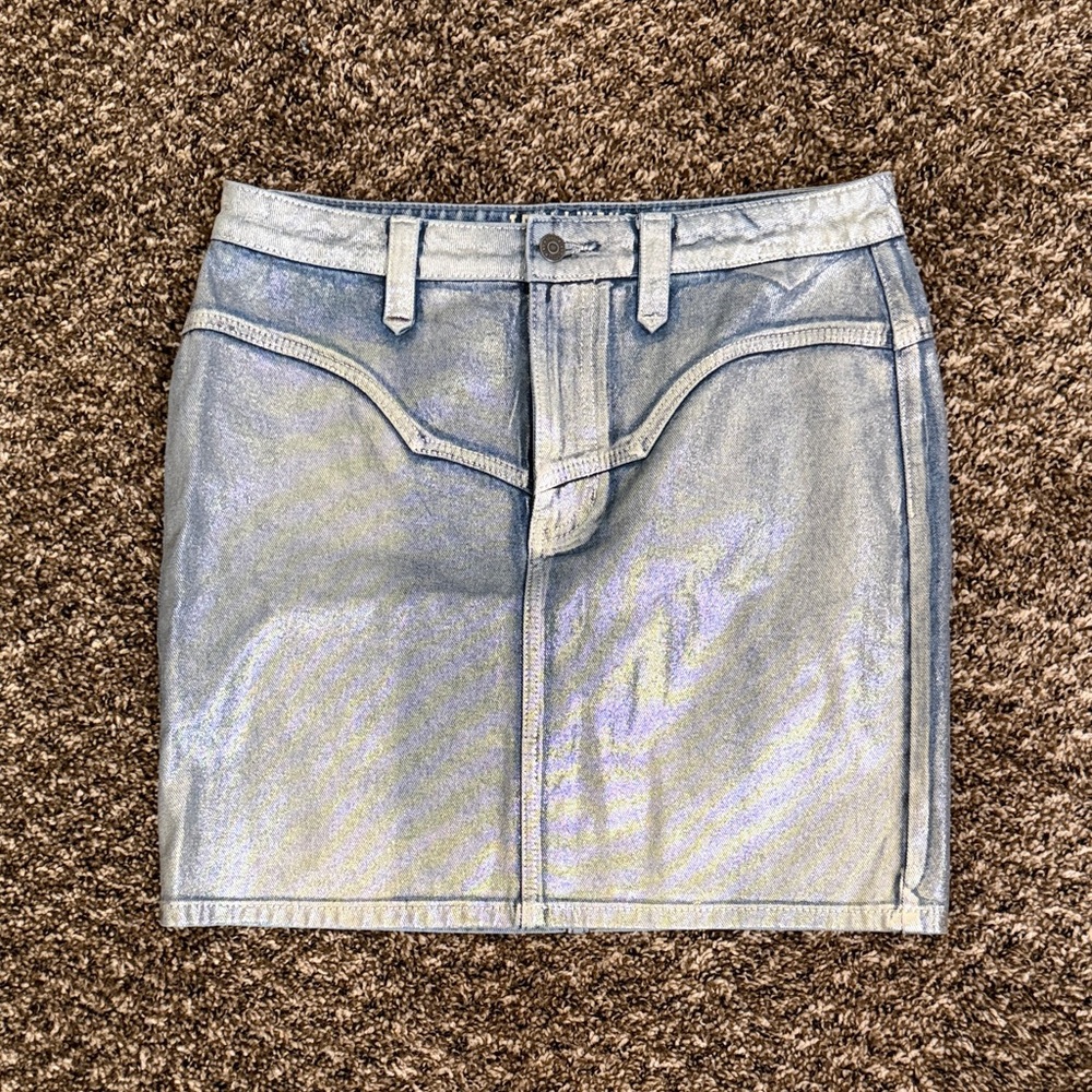 Idyllwind Shimmering Silver Mini Skirt